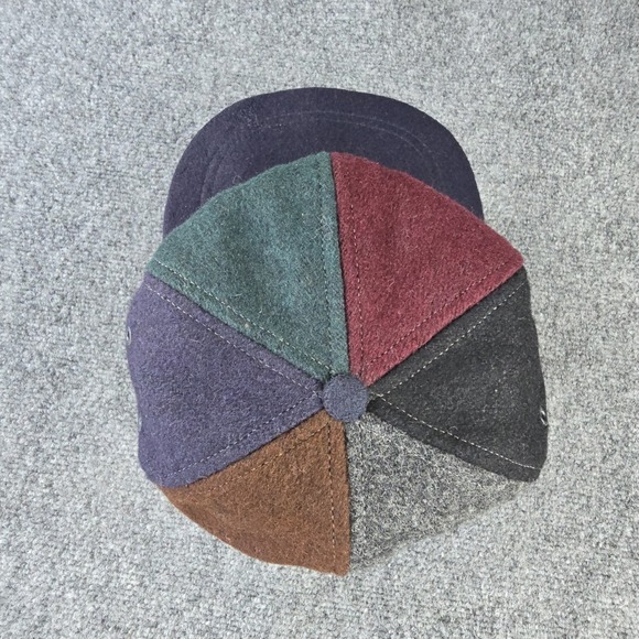 Rare Vintage‎ J.Crew Union Made Wool Patchwork Cap USA 6-Panel Hat Sz M 22" - Picture 5 of 9
